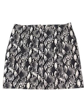 Jolt Monochrome Snake-Print Stretch Mini Skirt - Black & White